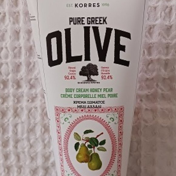 KORRES Pure Greek OLIVE Body Cream HONEY PEAR Lotion 13.53oz Jumbo Size … - Picture 3 of 10